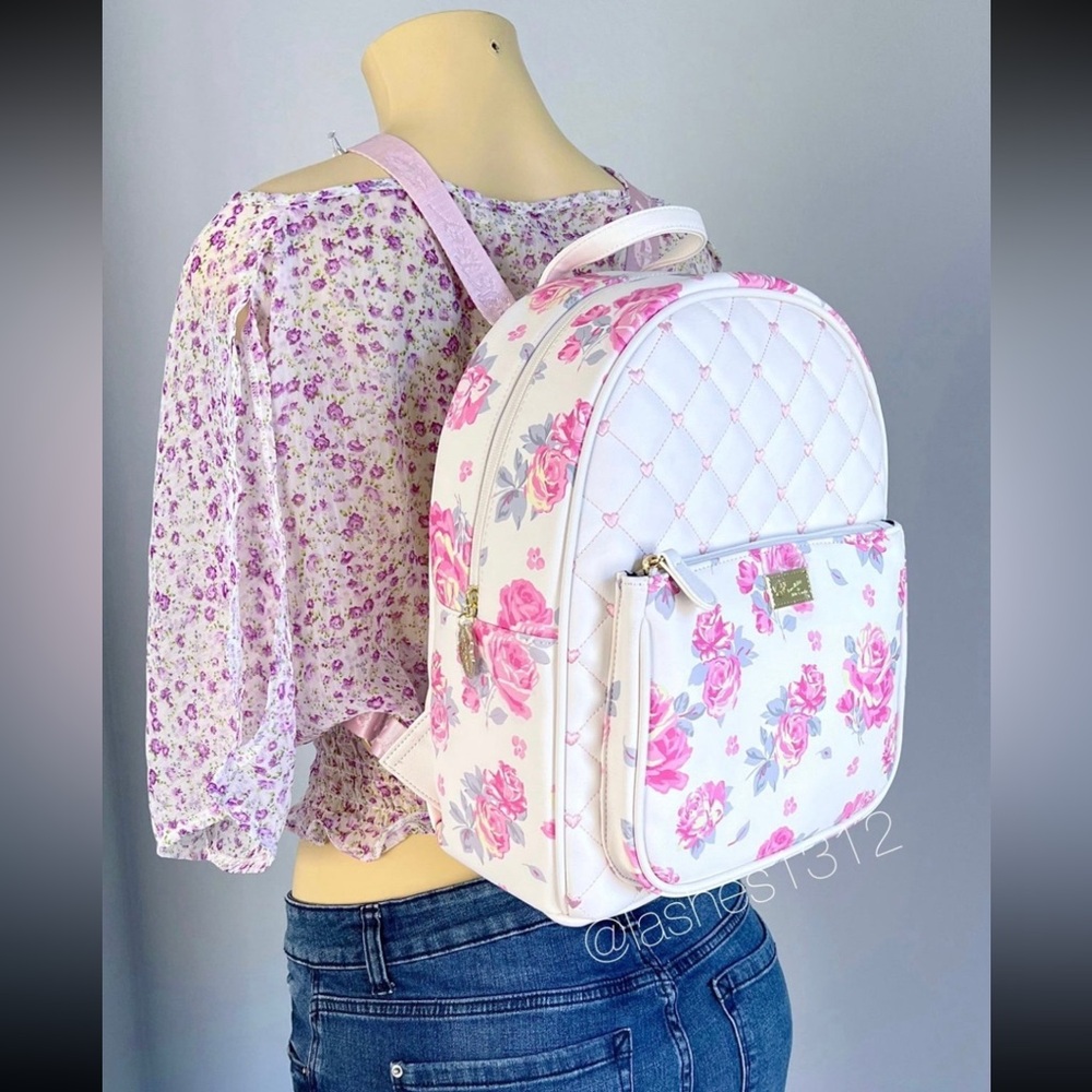 BETSEY JOHNSON Bag Danica Backpack - White Floral LBDANICA - Picture 7 of 7